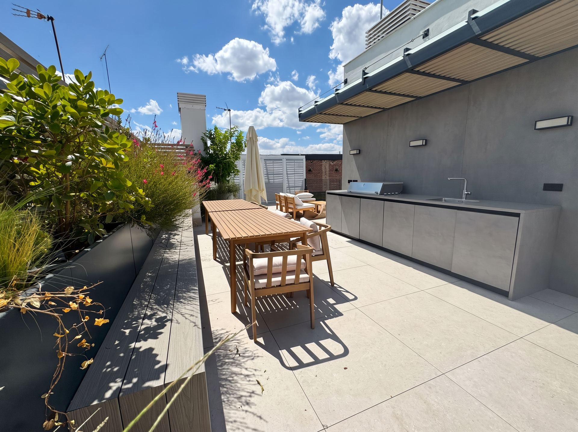 Terraza con barbacoa